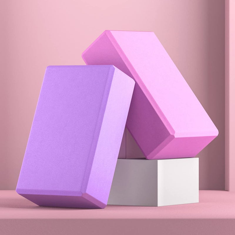 Yuilgdo Yoga Blocks 9''x6''x3'', 4 Pack High Density Yoga Brick Foam Blocks to Improve Strength, Flexibility and Balance, Light Weight and Non-Slip Surface for Yoga, Pilates and Meditation - Image 2